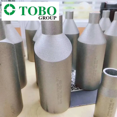อุปกรณ์ท่อเหล็กโลหะผสมไทเทเนียม ASTM B363 Ti Gr7 2 '' x 1 '' SCH10S x SCH40S จุกนมยางโลหะผสมไทเทเนียม
