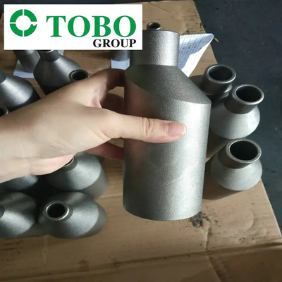 อุปกรณ์ท่อเหล็กโลหะผสมไทเทเนียม ASTM B363 Ti Gr7 2 '' x 1 '' SCH10S x SCH40S จุกนมยางโลหะผสมไทเทเนียม