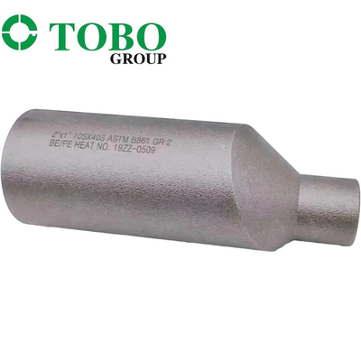 ฟิตติ้งท่อฟอร์จเหล็กโลหะผสมไทเทเนียม ASTM B861 GR2 2 '' x 1 '' SCH10S x SCH40S จุกนมยางโลหะผสมไทเทเนียม