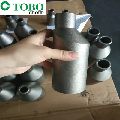 อุปกรณ์ท่อเหล็กโลหะผสมไทเทเนียม ASTM B363 Ti Gr7 2 '' x 1 '' SCH10S x SCH40S จุกนมยางโลหะผสมไทเทเนียม