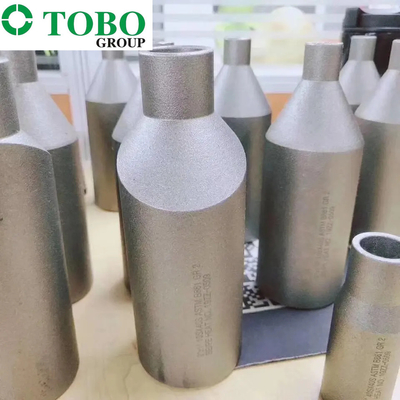 อุปกรณ์ท่อเหล็กโลหะผสมไทเทเนียม ASTM B363 Ti Gr7 2 '' x 1 '' SCH10S x SCH40S จุกนมยางโลหะผสมไทเทเนียม