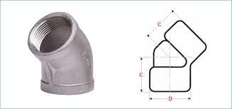 วงศ์สั้น ชาย Threaded 90 ° / 45 ° เอลโก้ ASME B16.9 ท่อรองผลิต