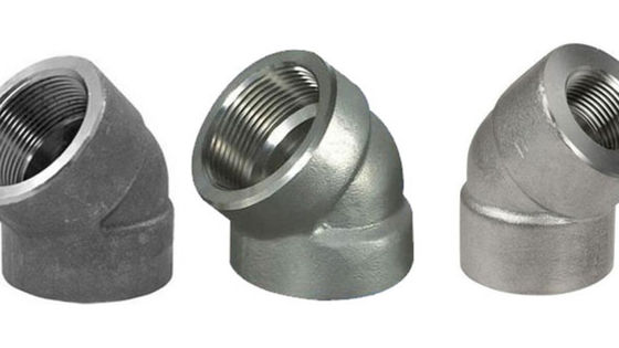 วงศ์สั้น ชาย Threaded 90 ° / 45 ° เอลโก้ ASME B16.9 ท่อรองผลิต