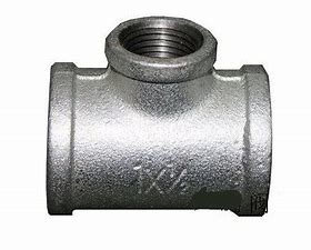 อุปกรณ์ท่อ Malsteel สามทางชุบสังกะสี อุปกรณ์ประปาท่อประปา 1 นิ้ว 4 นาที 6 นาที DN15