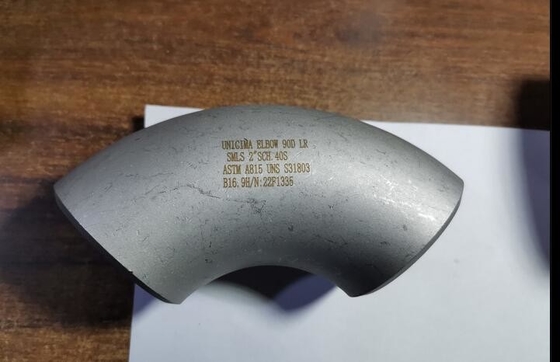 การเชื่อมแบบก้นแบบไม่มีรอยต่อความยาวรัศมีข้อศอก 90° 6”SCH-10S ASTM N08825 Alloy 825