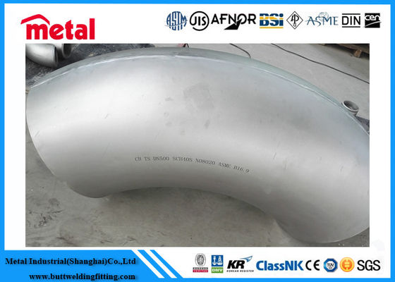 ASME B16 9 อุปกรณ์ท่อโลหะผสมนิกเกิล NO8020 ข้อศอก 90 องศา LR Alloy 20