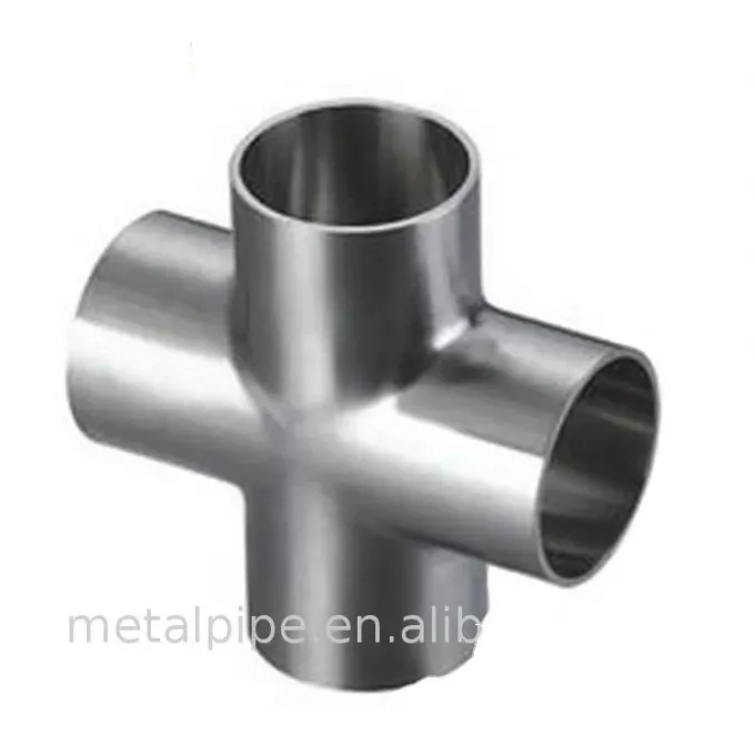 อุปกรณ์ท่อเหล็กกล้าไร้สนิม Super Duplex BW Cross Tee UNS S32750 ASME B16.9 SCH10 0