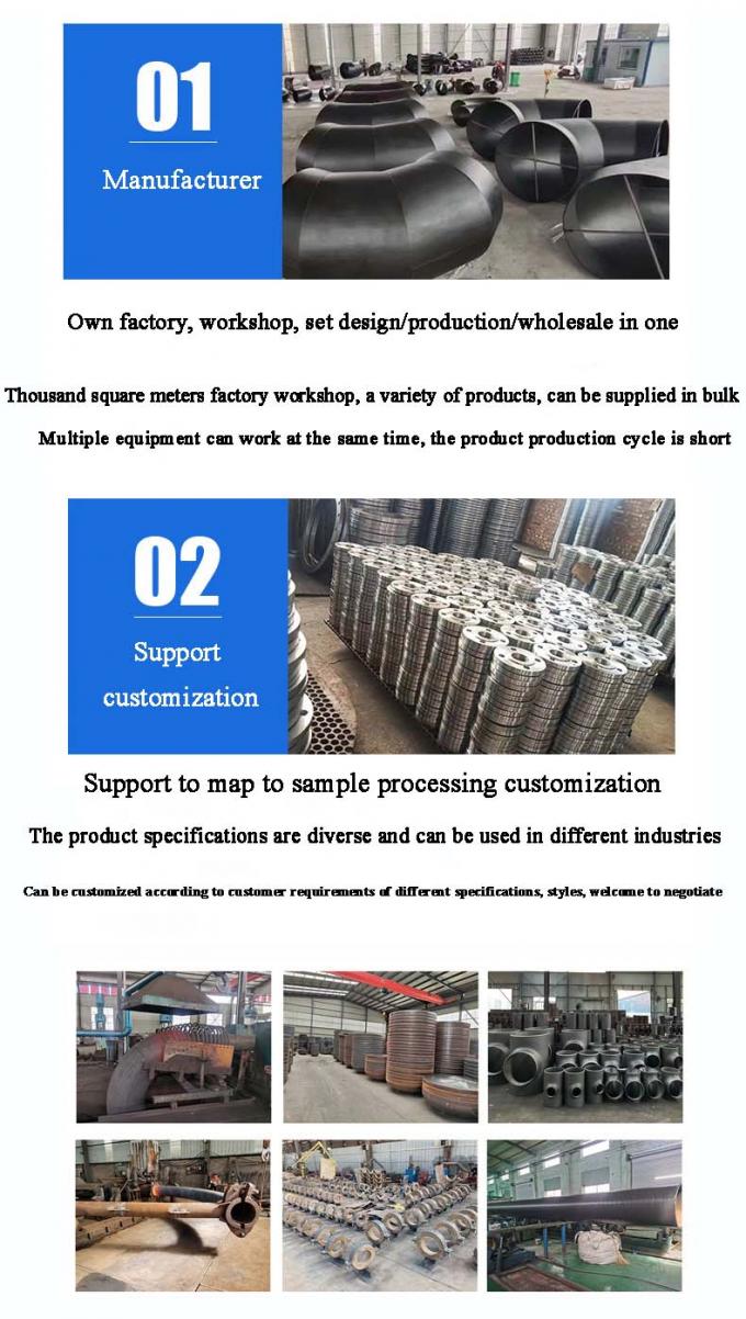 ANSI/ASME สแตนเลส สแตนเลสคาร์บอนสแตนเลส Butt Welding Cross ขนาดและวัสดุที่สามารถปรับแต่งได้ เกรดอุตสาหกรรม 8